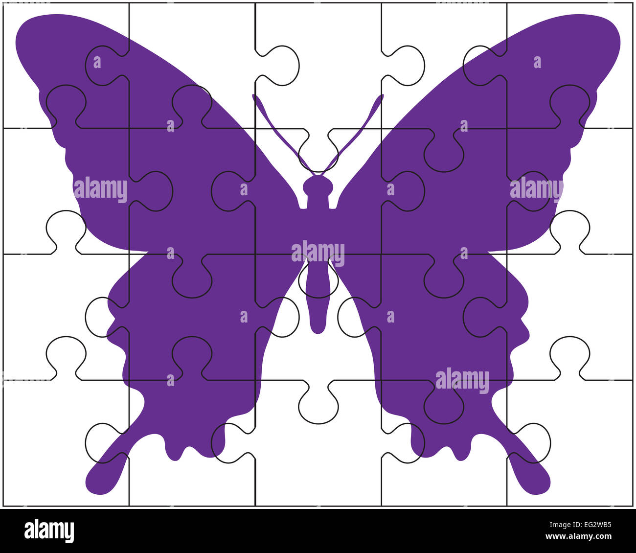 Puzzle et papillon Photo Stock - Alamy