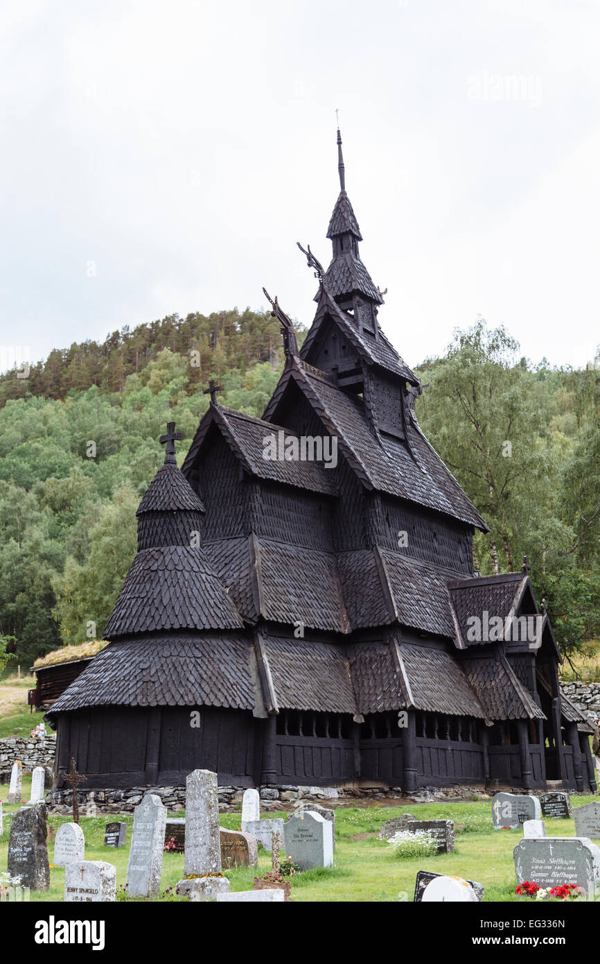 Église Borgund, près de Laerdal, Norvège Banque D'Images