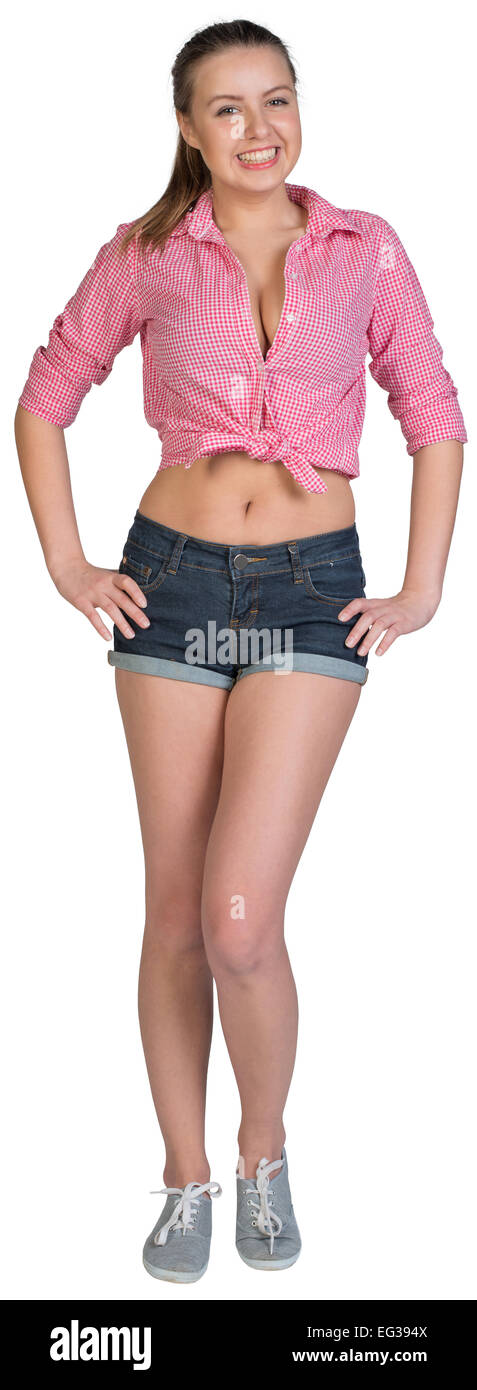 Akimbo Woman posing Banque D'Images