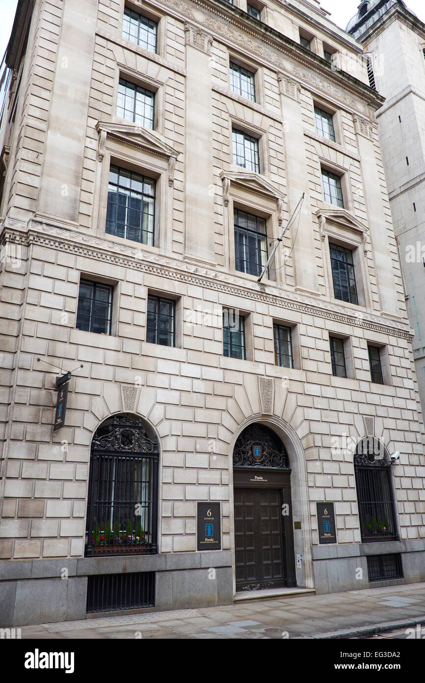 Perse International Bank Lothbury Ville de London UK Banque D'Images