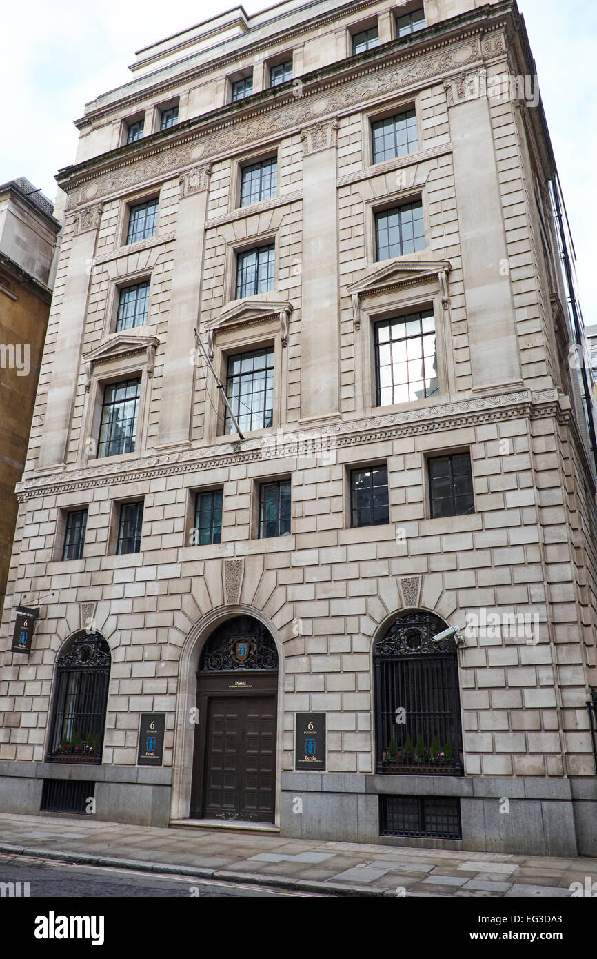 Perse International Bank Lothbury Ville de London UK Banque D'Images
