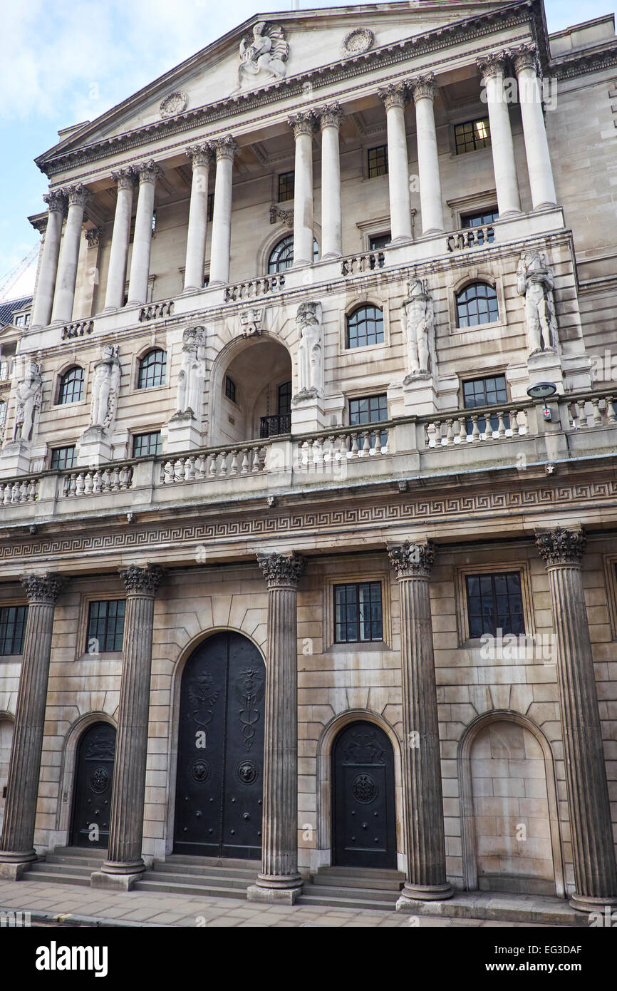 Façade de la Banque d'Angleterre Threadneedle Street City Of London UK Banque D'Images