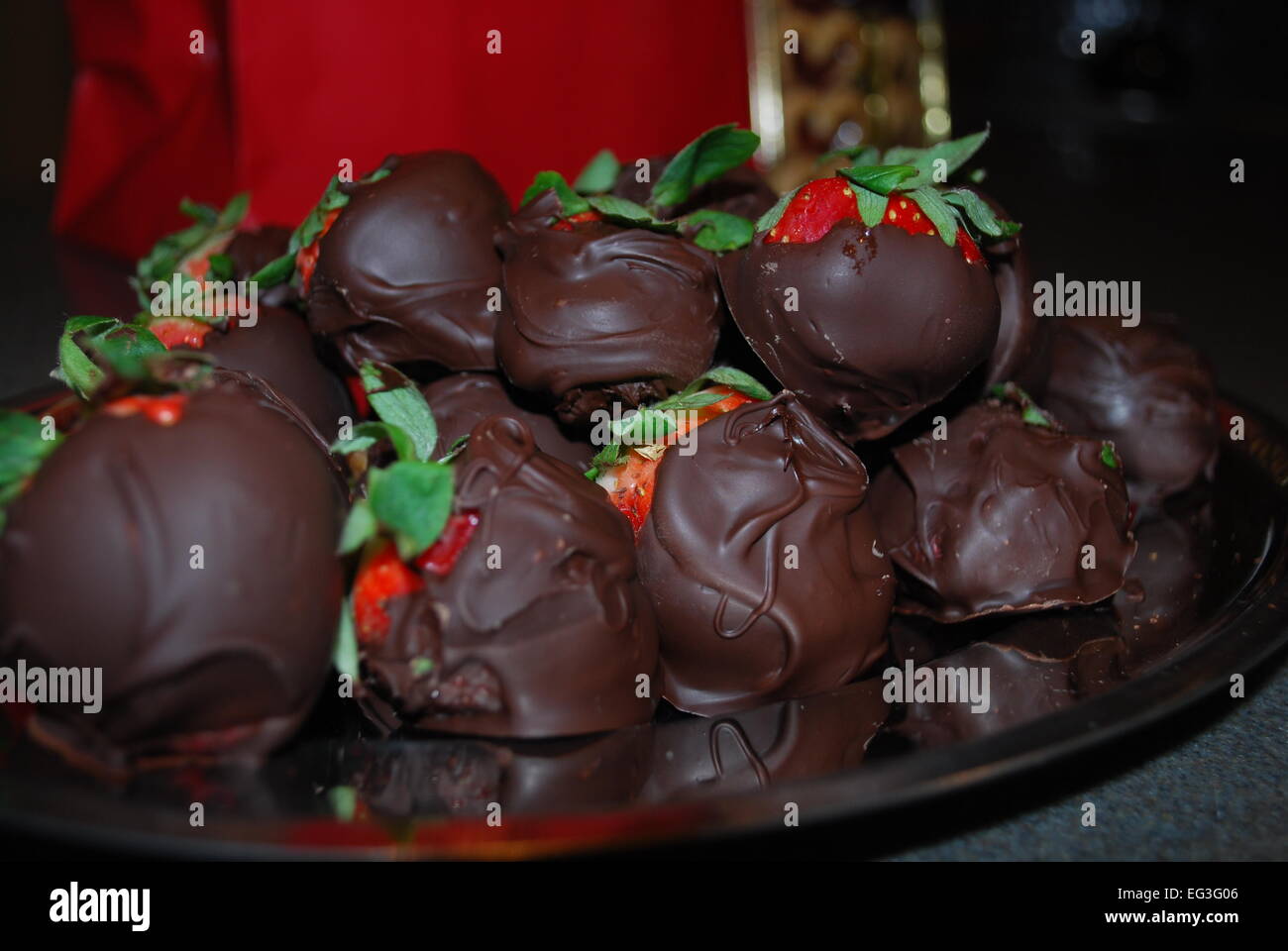 Des fraises au chocolat Banque D'Images