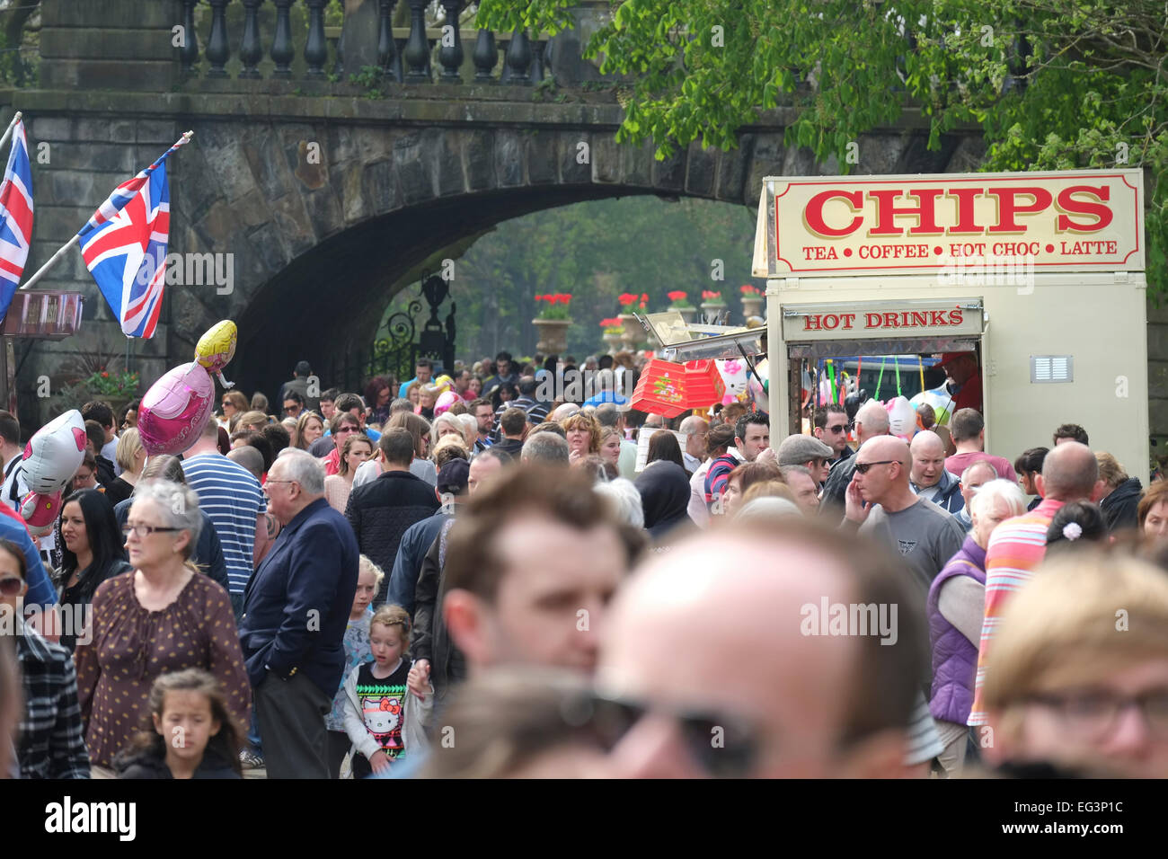 Preston, en Angleterre : Les puces sont une cuisine britannique traditionnelle et peut être trouvé à la plupart des événements. Banque D'Images
