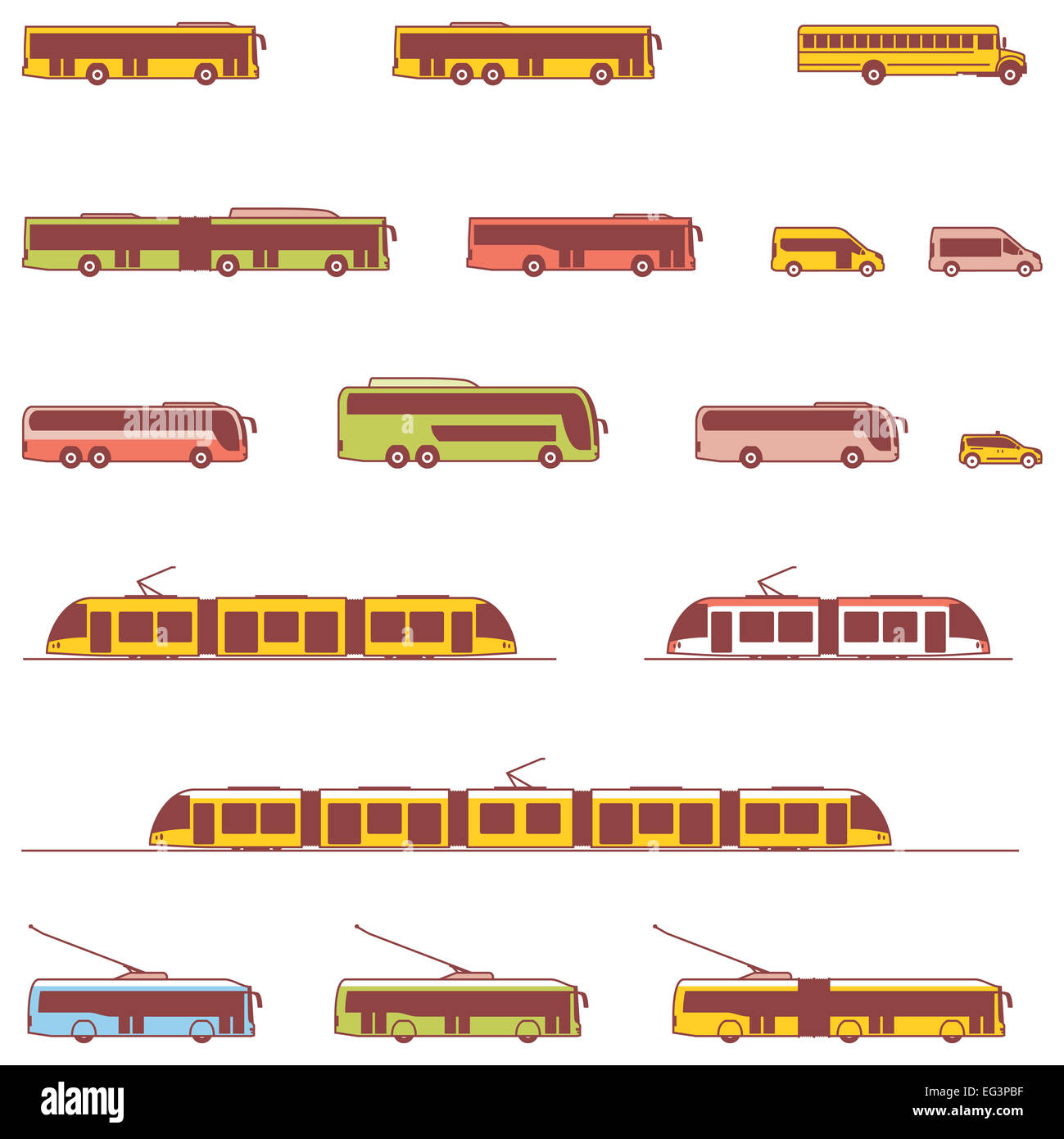 Transport public Vector icons Banque D'Images