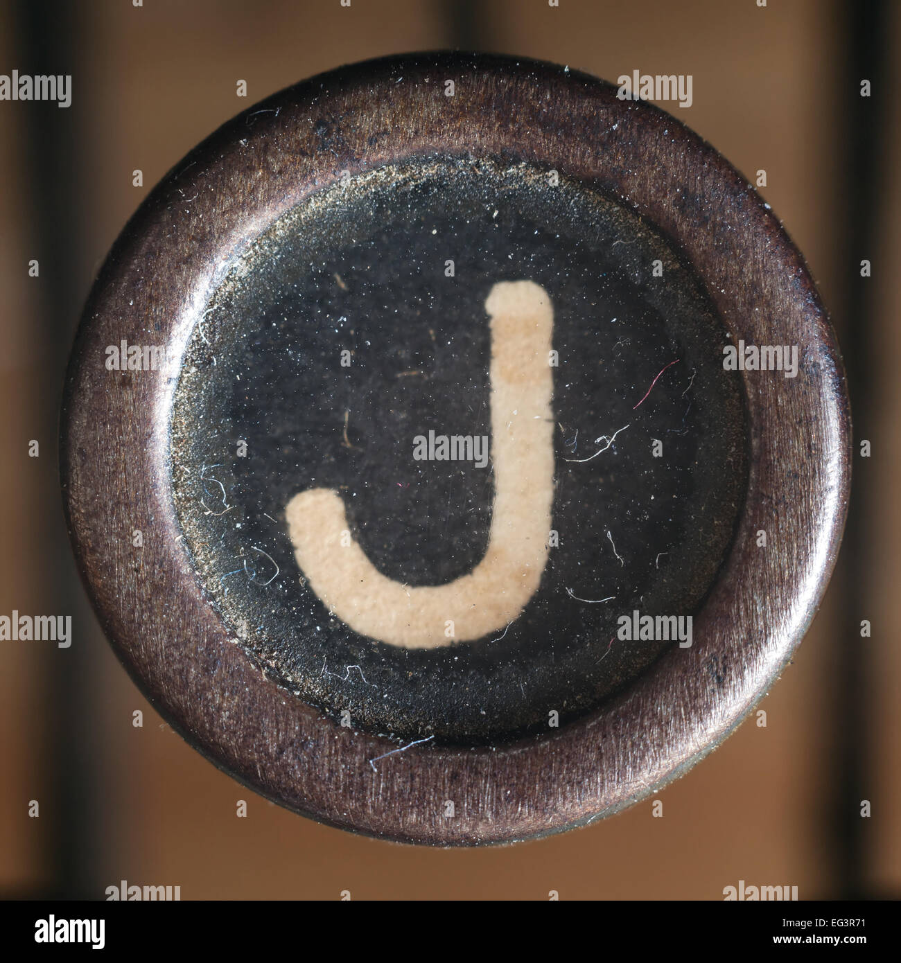 Détails d'une lettre ancienne poussiéreux, libre de vintage typewriter. Banque D'Images