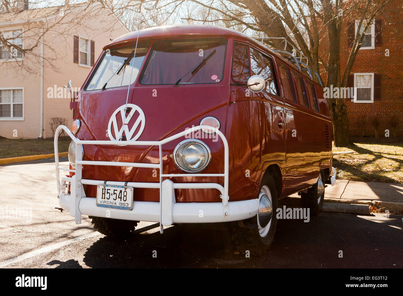 1963 Volkswagen bus safari fenêtre divisée - Virginia USA Banque D'Images