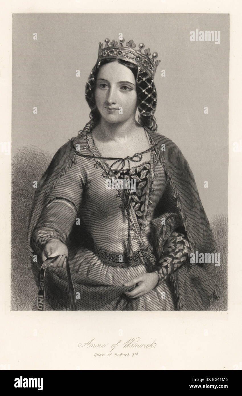 Anne de Warwick, Imprimeur du roi Richard III d'Angleterre. Banque D'Images