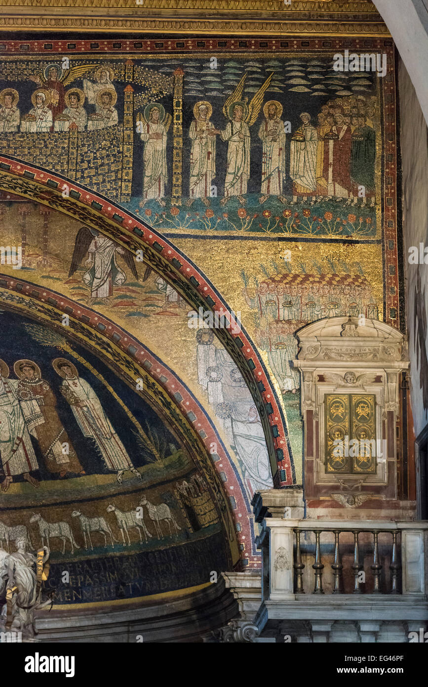 Rome. L'Italie. Basilique Santa Prassede all'Esquilino, 9e ch. Banque D'Images