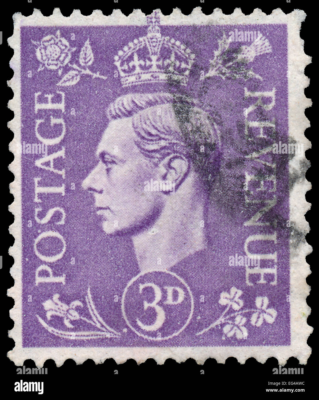 UK - circa 1950 : timbre imprimé au Royaume-Uni montre l'image de George VI (Albert Frederick Arthur George) était le roi des ROI Banque D'Images