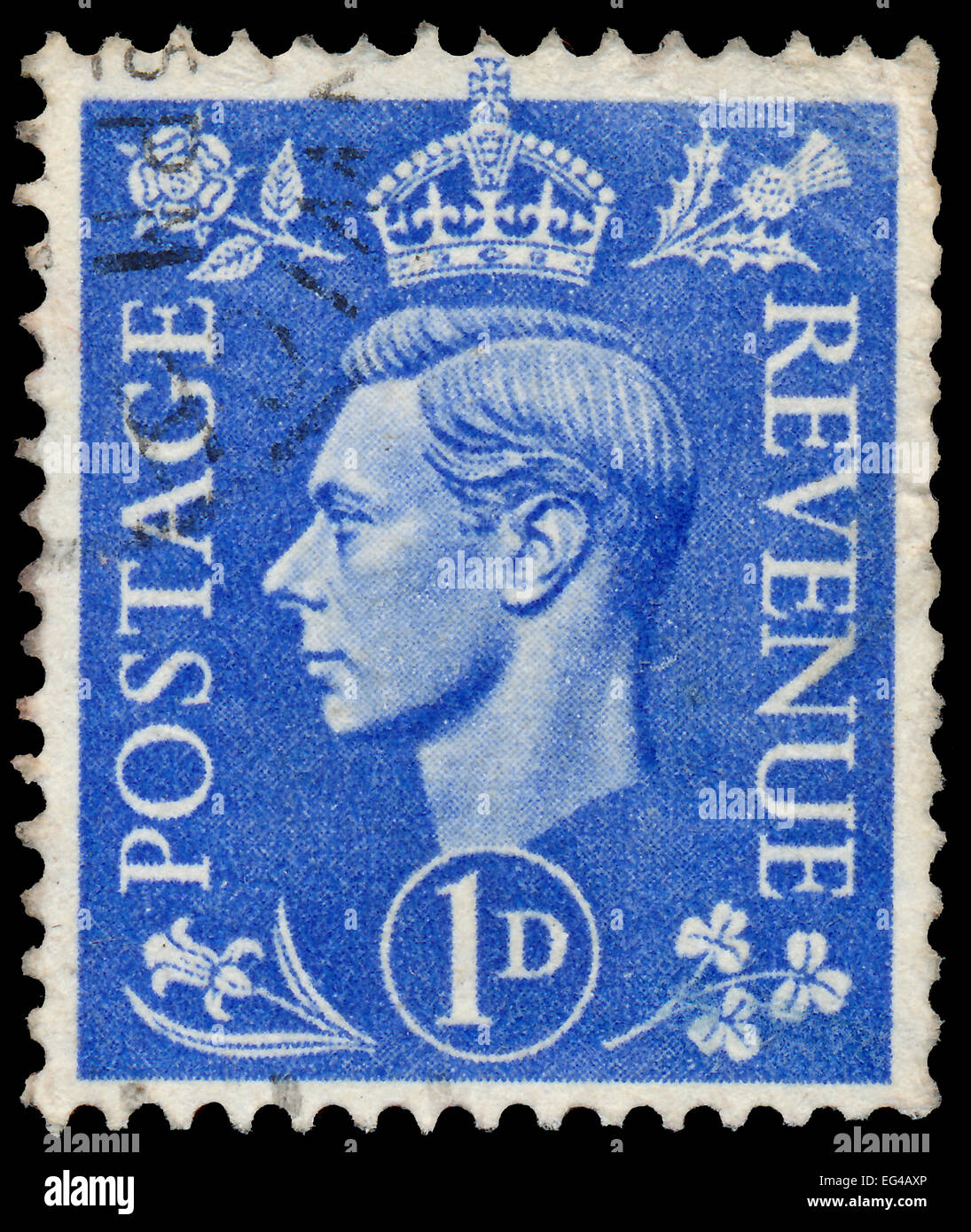 UK - circa 1950 : timbre imprimé au Royaume-Uni montre l'image de George VI (Albert Frederick Arthur George) était le roi des ROI Banque D'Images