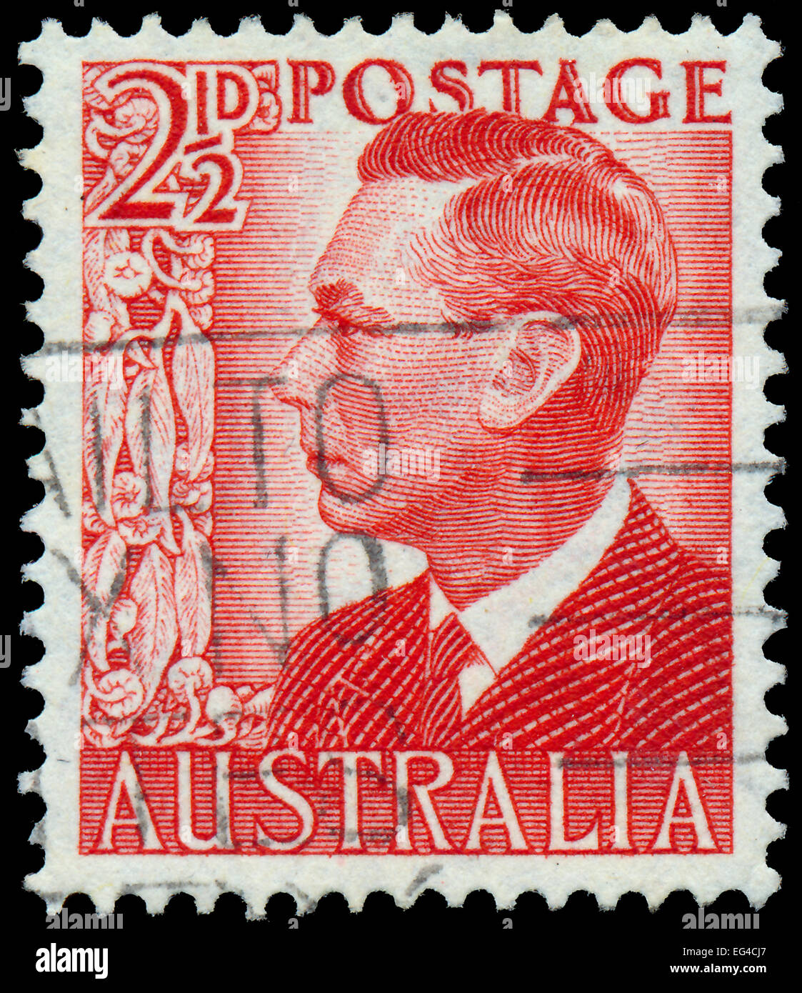 L'AUSTRALIE - circa 1950 : timbre imprimé en Australie montre le roi George VI, vers 1950 Banque D'Images