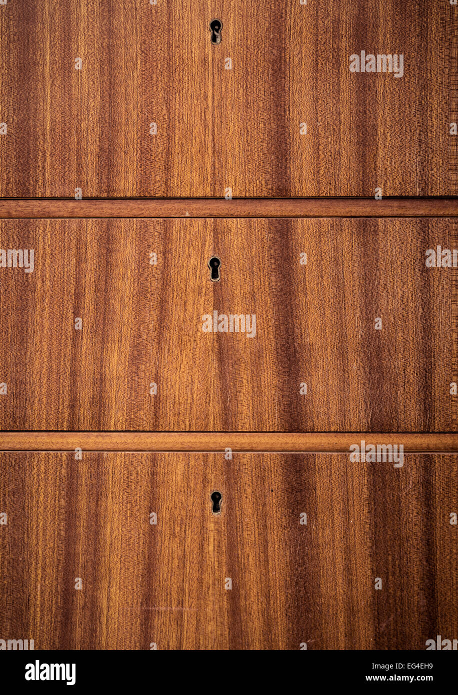 Libre de tiroirs en bois vintage fermé Banque D'Images