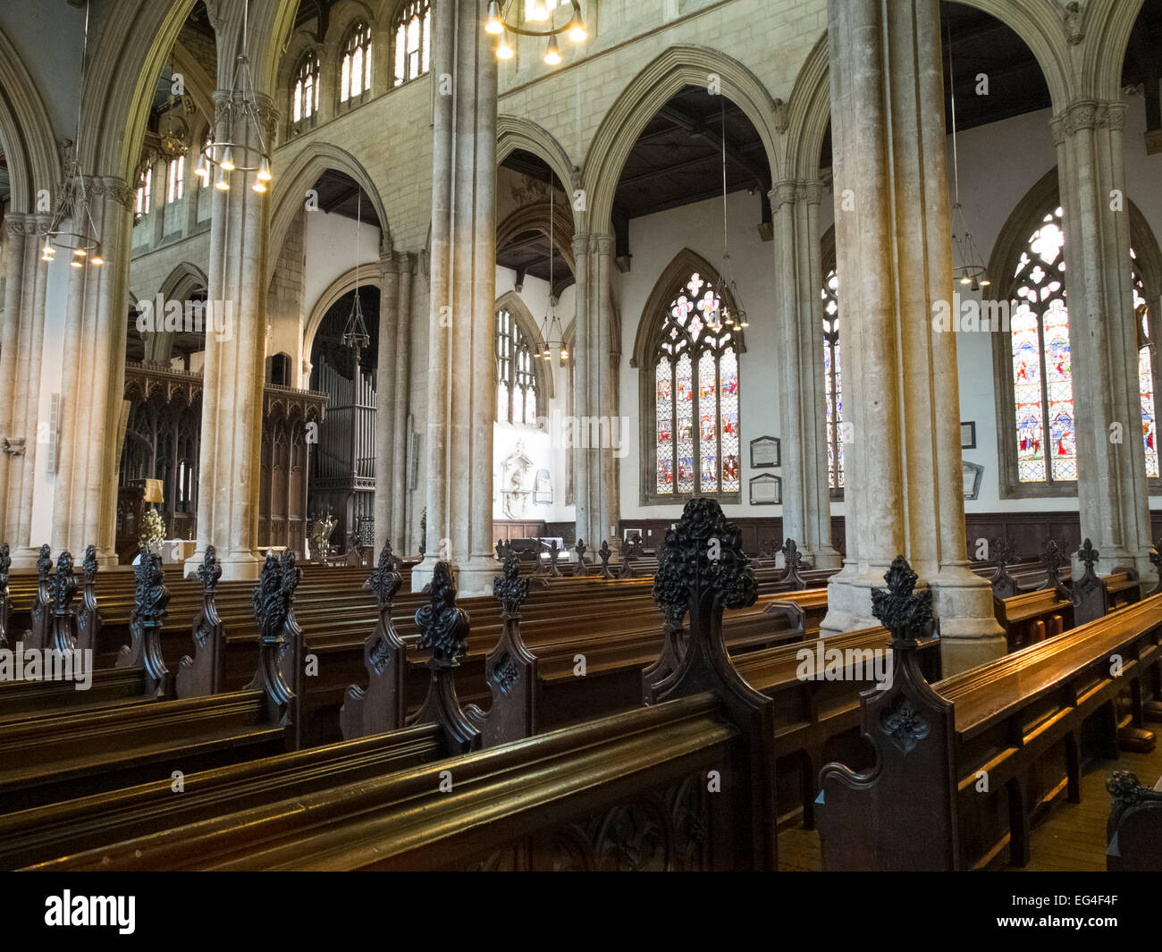 L'intérieur de l'église de Sainte Marie Madeleine, à Newark-on-Trent Banque D'Images