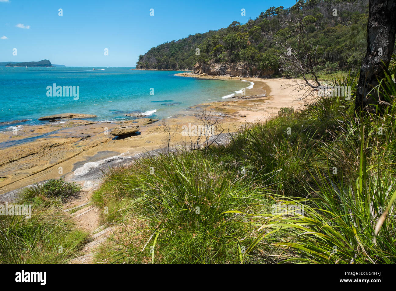 Plage australienne déserte dans les plages du nord de la Nouvelle-Galles du Sud. Banque D'Images