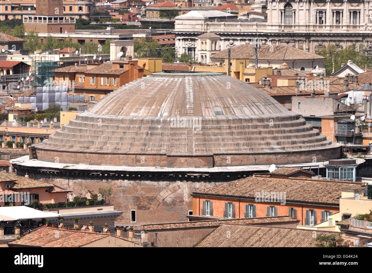 La coupole du Panthéon avec le trou dans le haut, Rome, Italie Banque D'Images