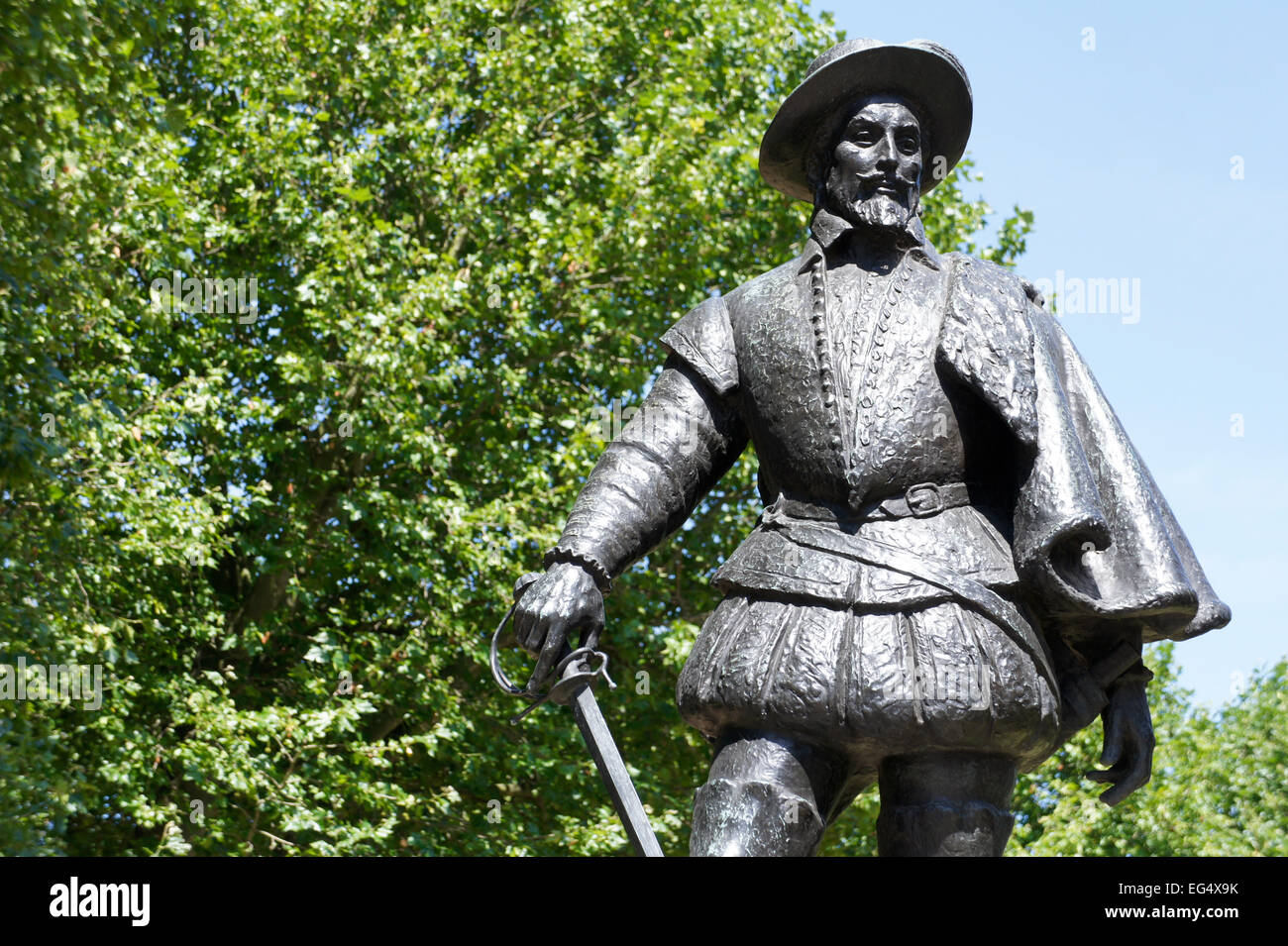 Statue de Sir Walter Raleigh de Greenwich, au sud-est de Londres, Angleterre Banque D'Images