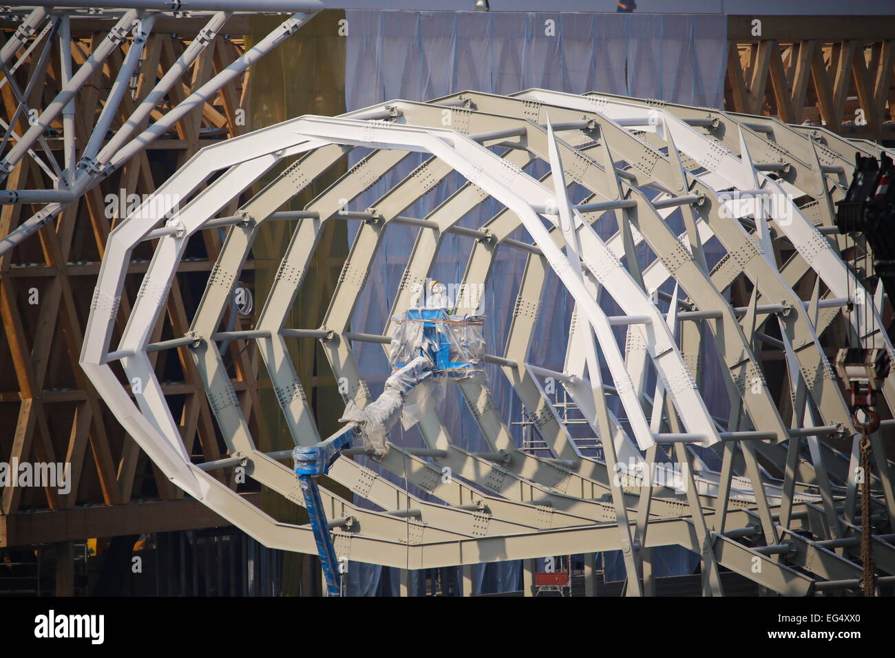 Milan, chantier de construction pour l'Exposition mondiale EXPO 2015, pavillon de l'Iran * Banque D'Images