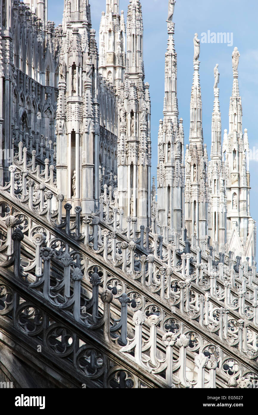 Spires, la cathédrale de Milan (Duomo di Milano, Milan, Italie) Banque D'Images