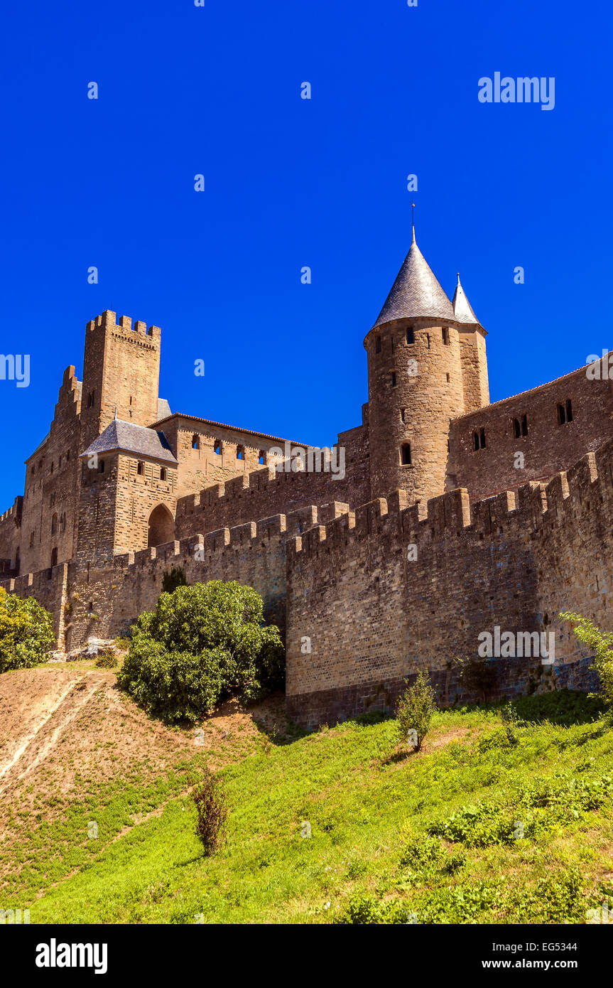 Chateau de la cité de Carcassonne Aude France 11 Banque D'Images