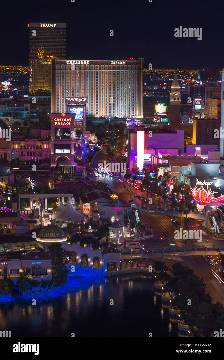 Hôtel-casinos du Strip LAS VEGAS SKYLINE NEVADA USA Banque D'Images