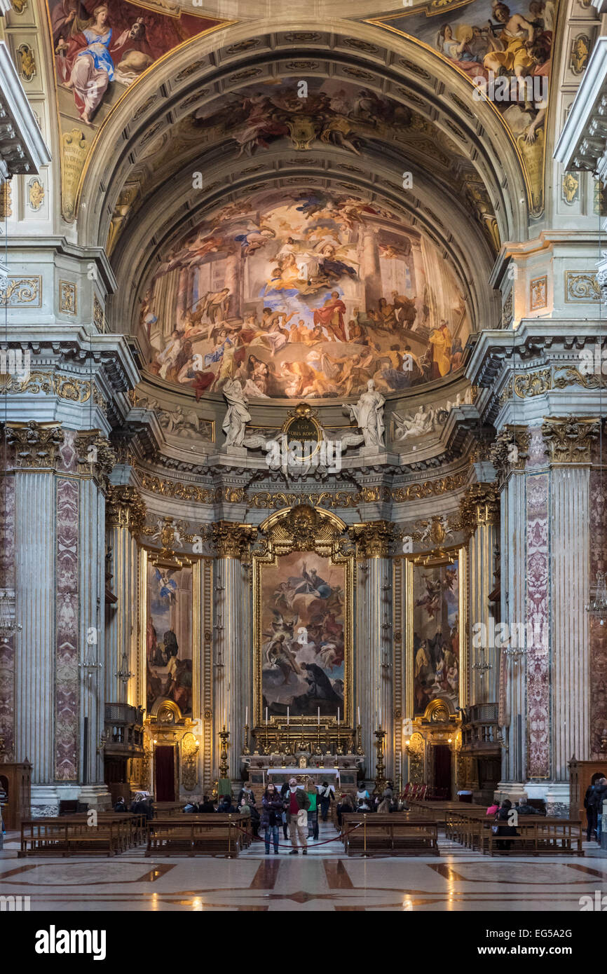 Rome. L'Italie. Eglise de Saint Ignace de Loyola (Campus Martius à 1626