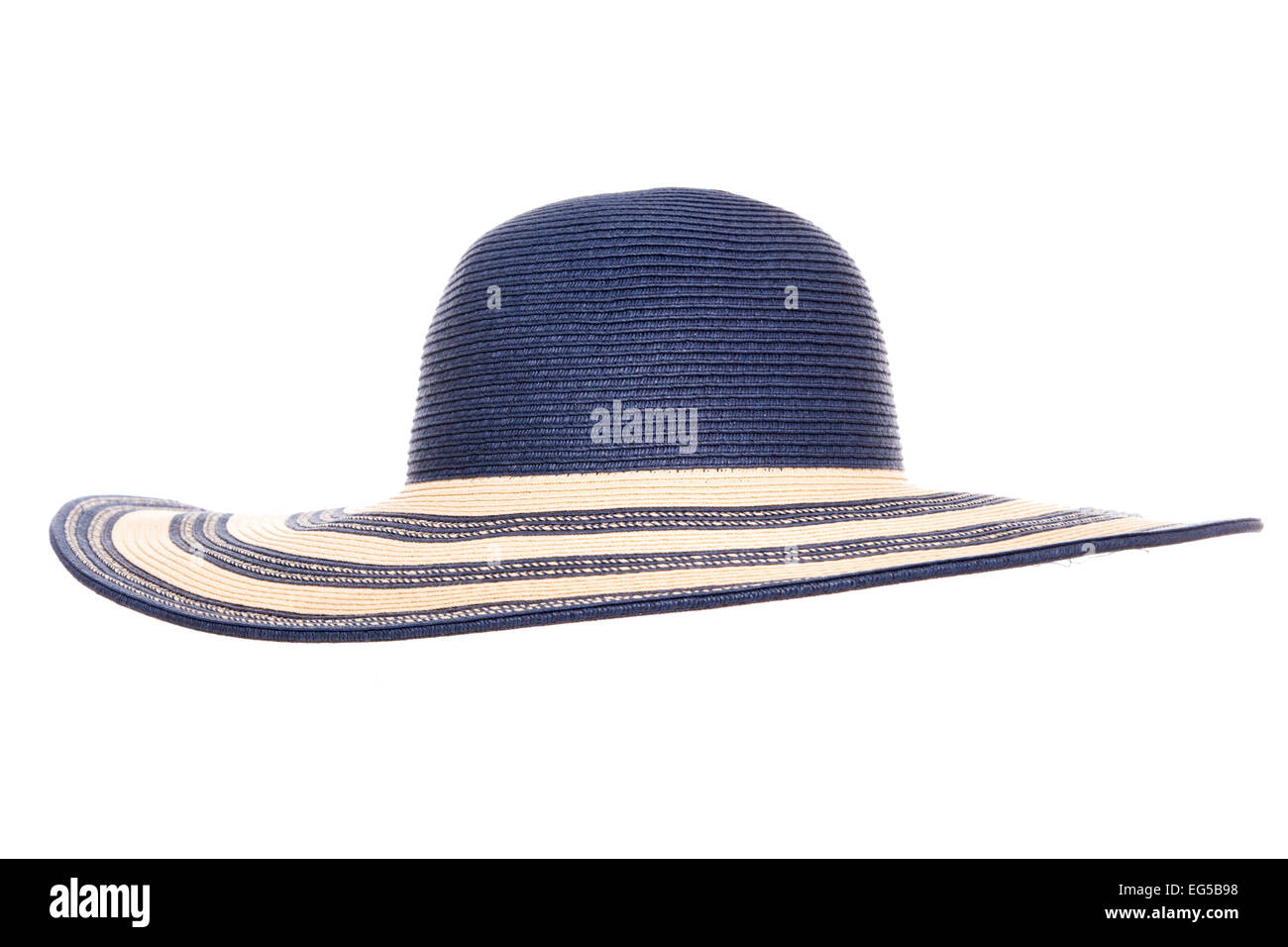 Chapeau de soleil d'été bleu dentelle Banque D'Images