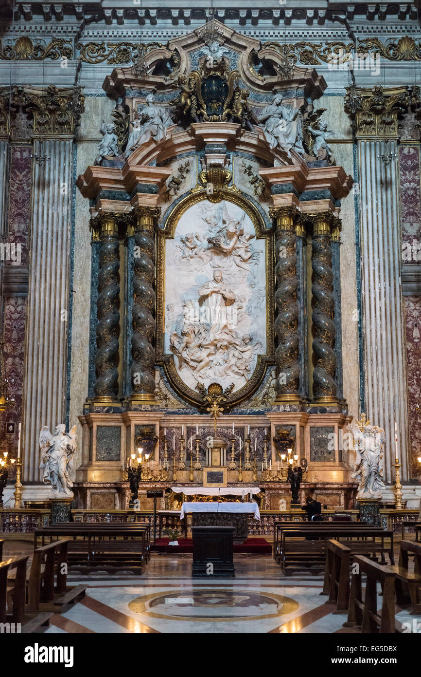 Rome. L'Italie. Eglise de Saint Ignace de Loyola au Campus Martius. Chapelle dédiée à Saint