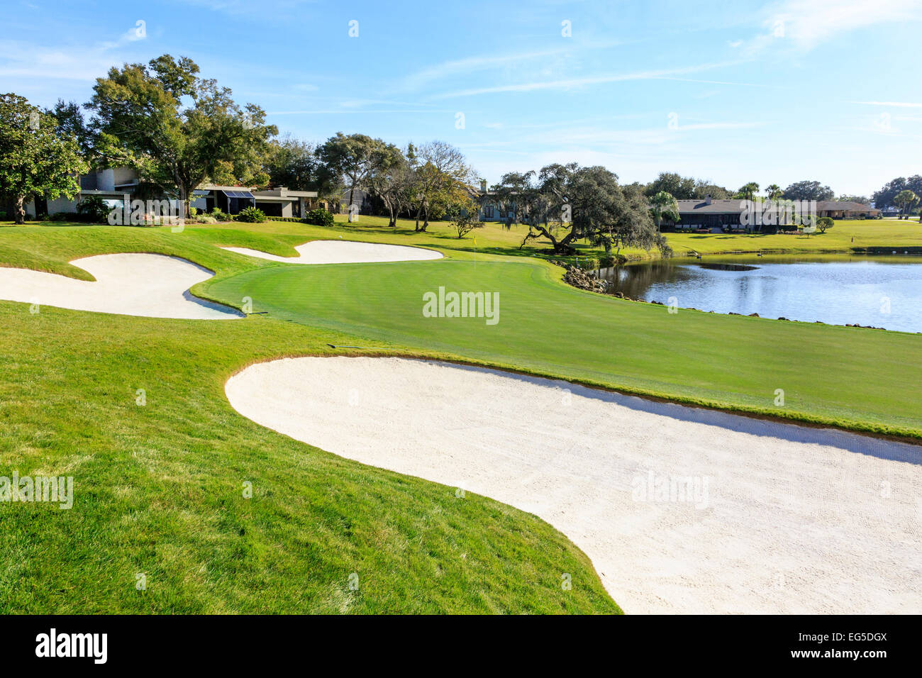 18ème green emblématique à Arnold Palmers Bay Hill Golf Course, Orlando, Floride, l'Amérique Banque D'Images