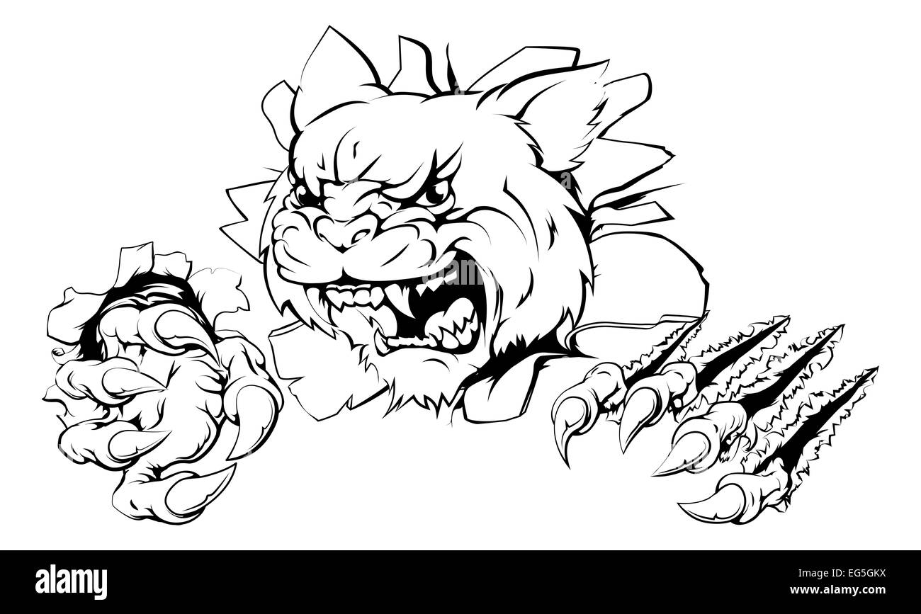 Une grève sauvage ou sports cougar mascot prise en arrière-plan Banque D'Images