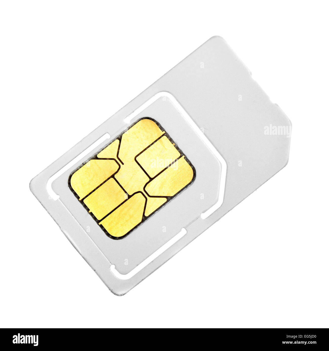 Carte SIM close-up isolé sur fond blanc Banque D'Images
