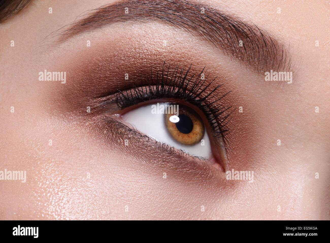 Brown eye make up Glamour fermer Banque D'Images