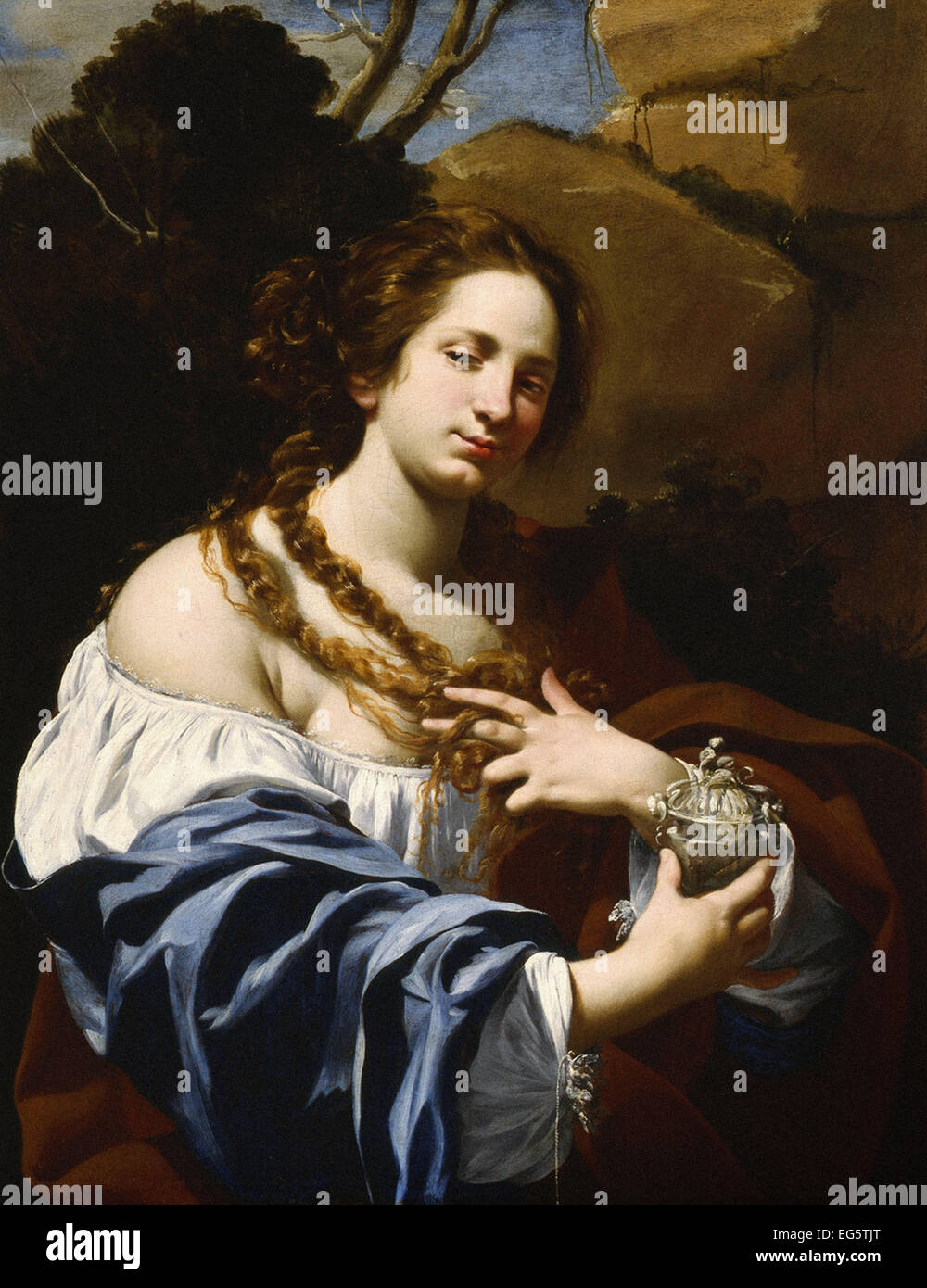 Simon Vouet Virginia da Vezzo, la femme de l'artiste, comme la Madeleine Banque D'Images