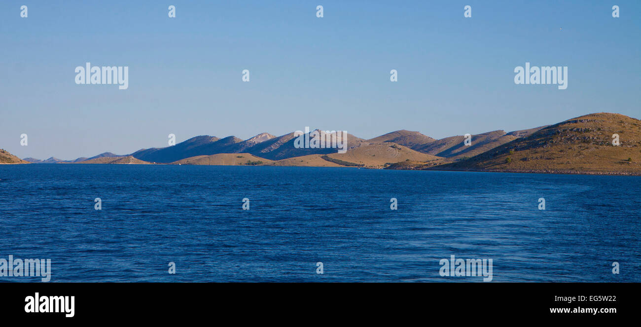 La Croatie, panorama spectaculaire de l'archipel des Kornati. Le paysage est intacte et préservée. Banque D'Images