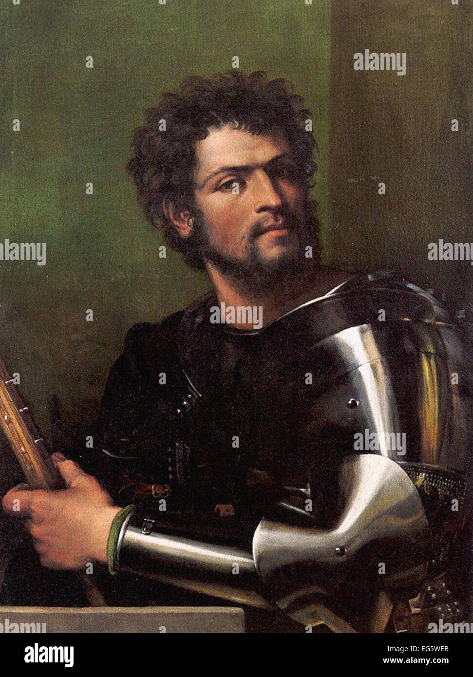 Sebastiano del Piombo Portrait d'un homme en armure Banque D'Images