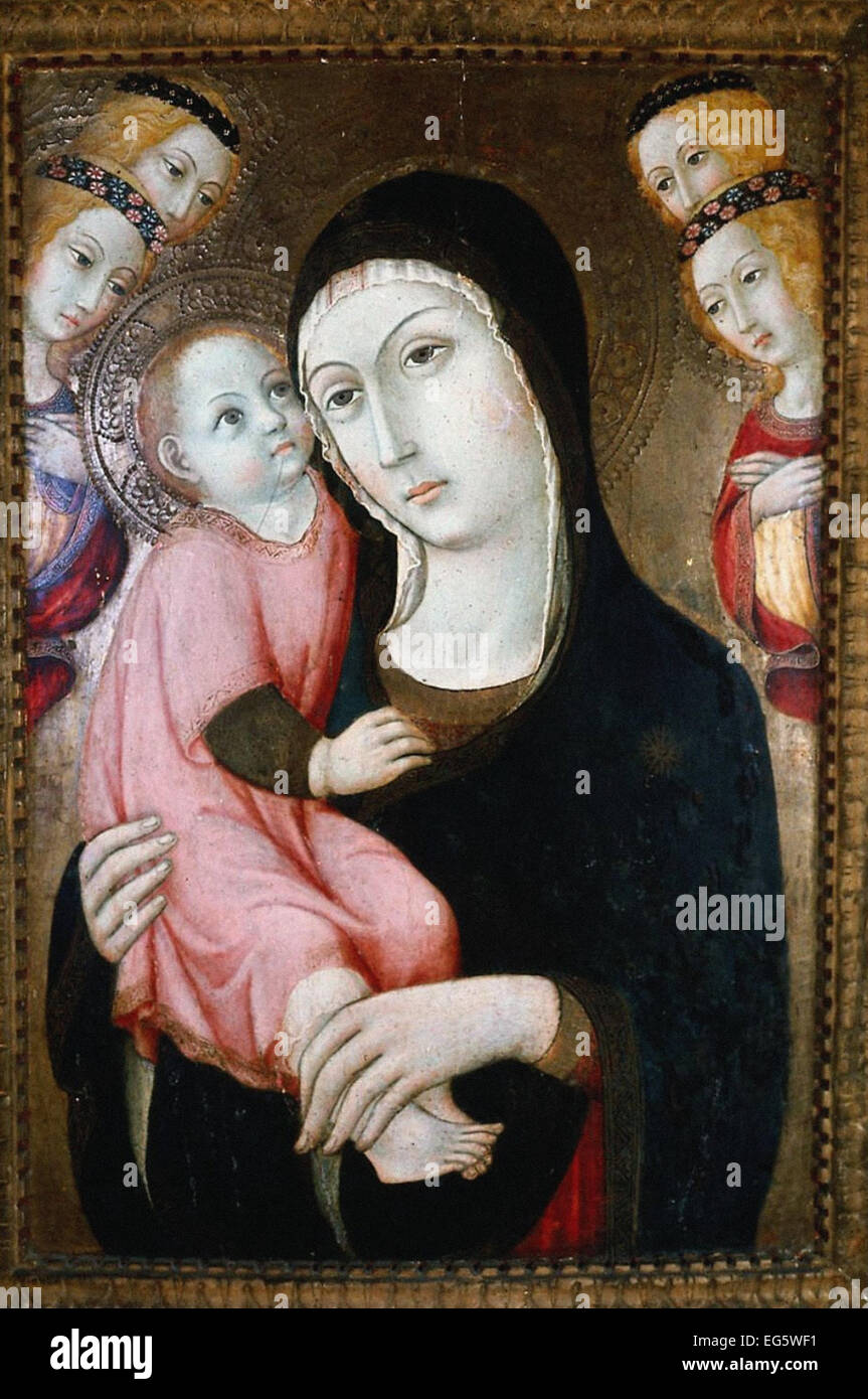 Sano di Pietro la Vierge et l'enfant avec quatre anges Banque D'Images