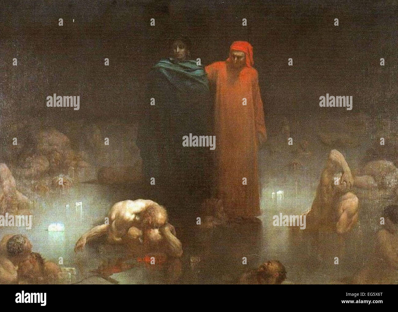 Gustave dore dante virgil dans le 9e cercle de l