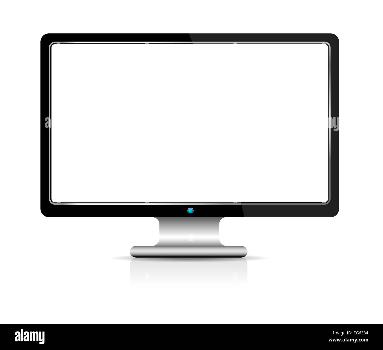 Ordinateur ecran blanc Banque D'Images