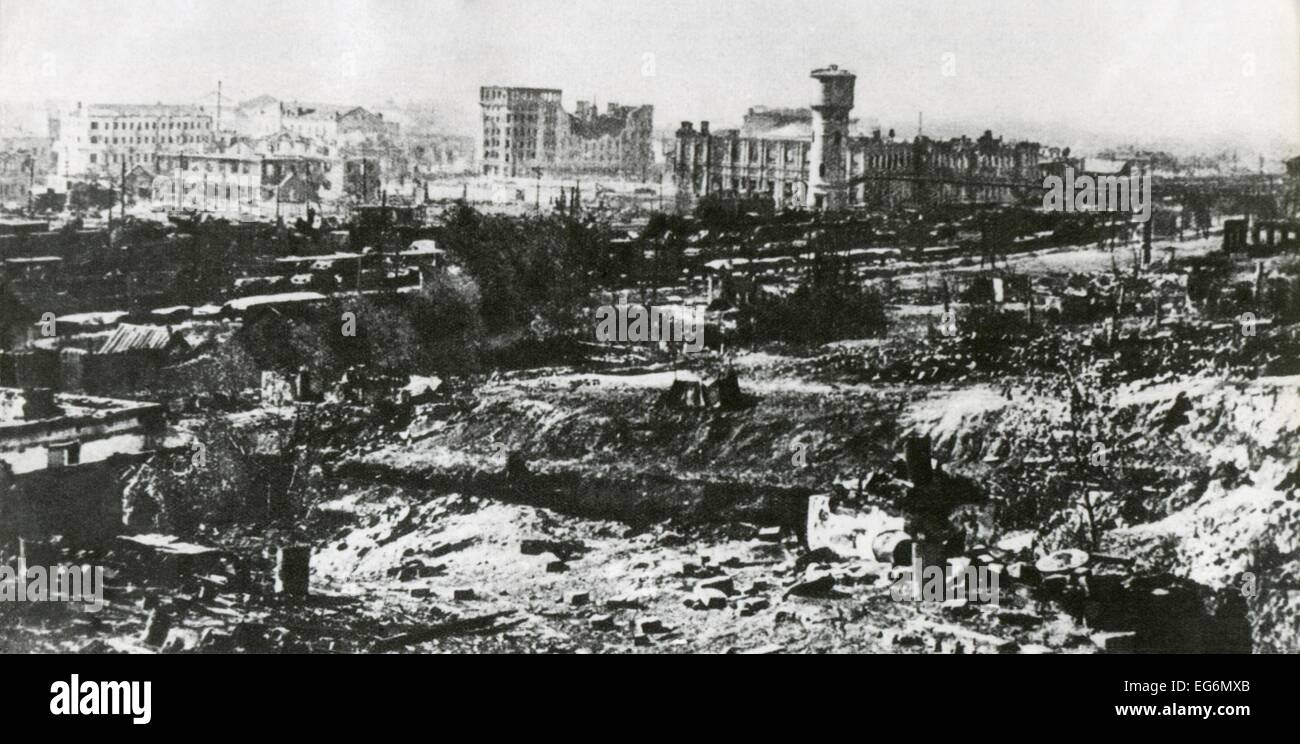 Stalingrad après les premiers mois de l'attaque allemande, novembre 1942 après deux mois de bataille. Stalingrad était encore défendue par Banque D'Images