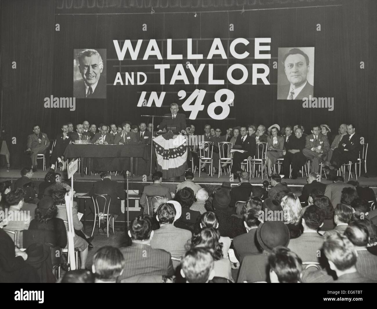 Henry Wallace Président pour rallier la ville de New York, le 3 avril 1948. Le candidat du parti progressiste a menacé de tirer parti libéral Banque D'Images