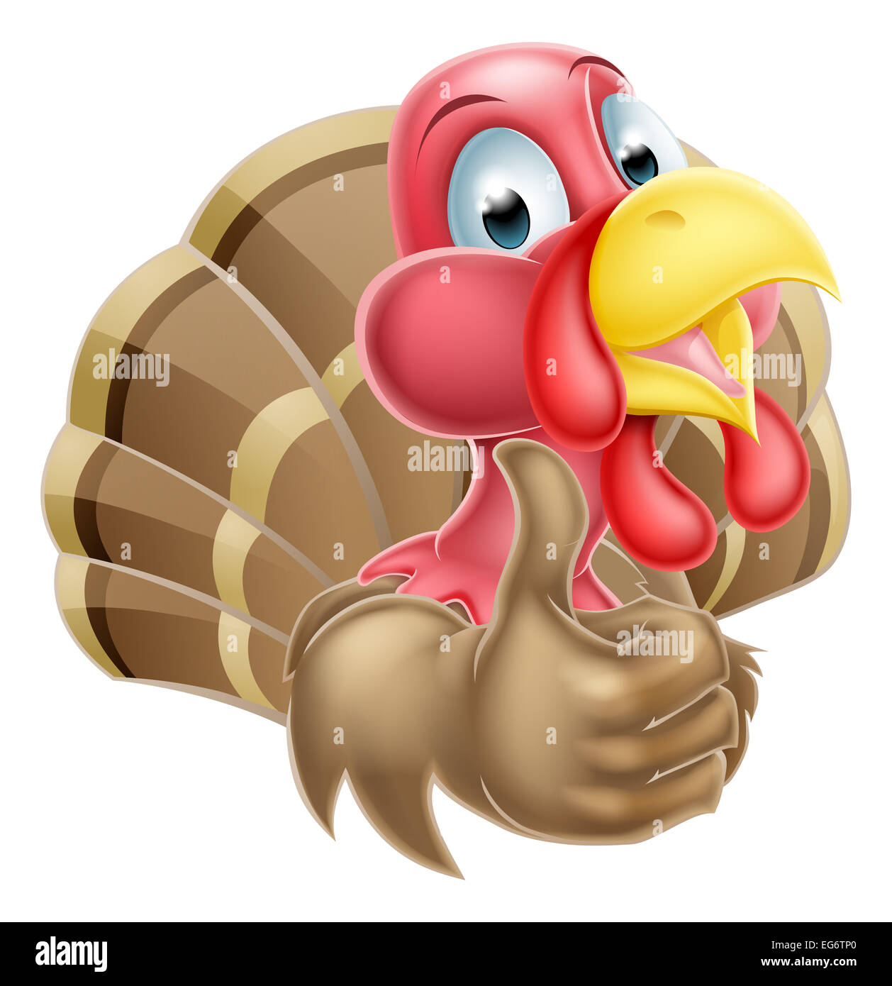 La Turquie mascot cartoon heureux de donner un coup de pouce Banque D'Images