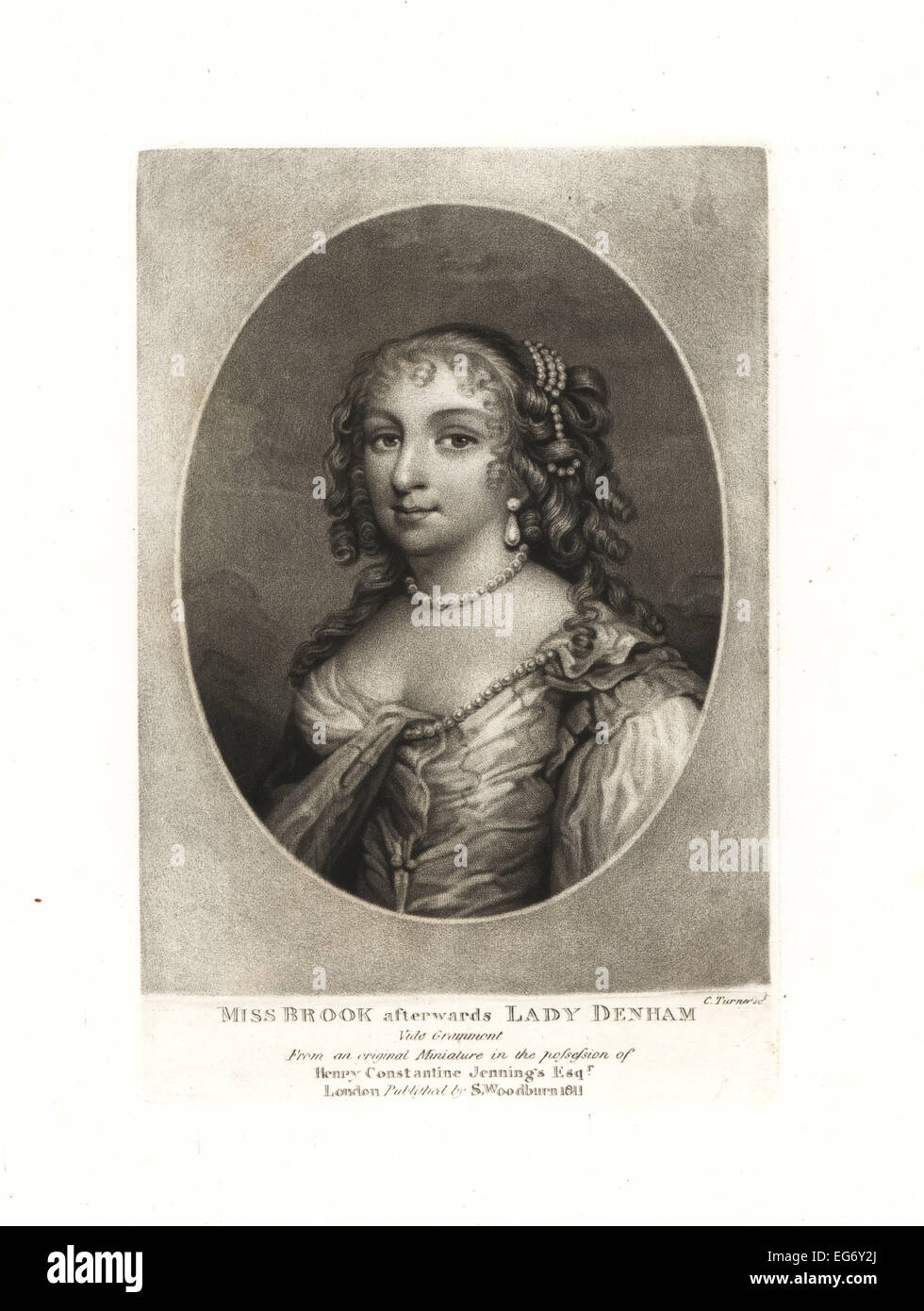 Margaret Brooke, Lady Denham, une beauté du roi Charles II, 1646-1667. Sir John Denham mariés quand elle avait 18 ans et il a 79. Banque D'Images