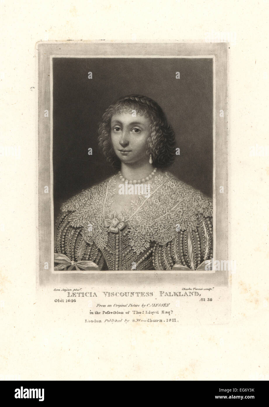 Leticia ou Lettice Moryson, Vicomtesse Falkland, épouse de Lucius Cary, 2e vicomte Falkland, est mort 1646. Banque D'Images