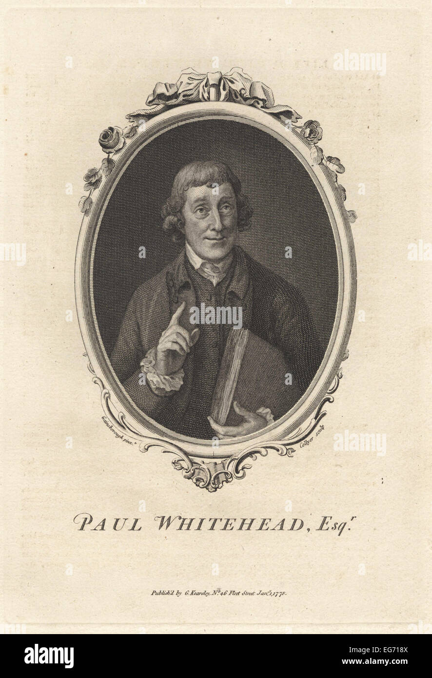 Portrait de Paul Whitehead, 1710-1774, British satirique et secrétaire du Hellfire Club. Banque D'Images