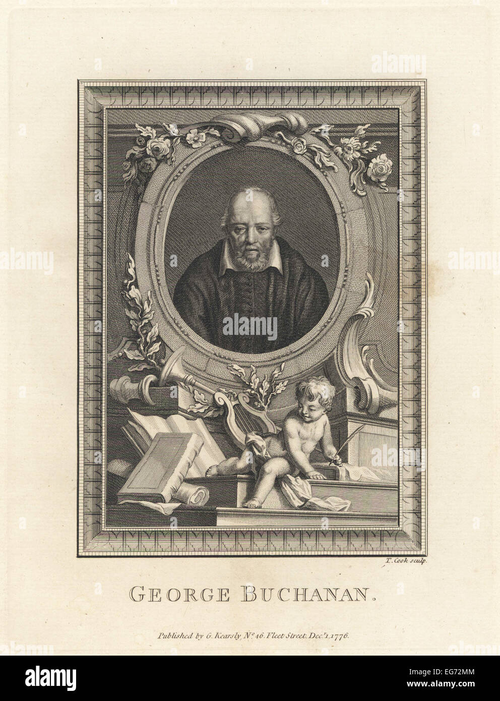 Portrait de George Buchanan, historien et érudit humaniste écossais, 1505-1582. Banque D'Images