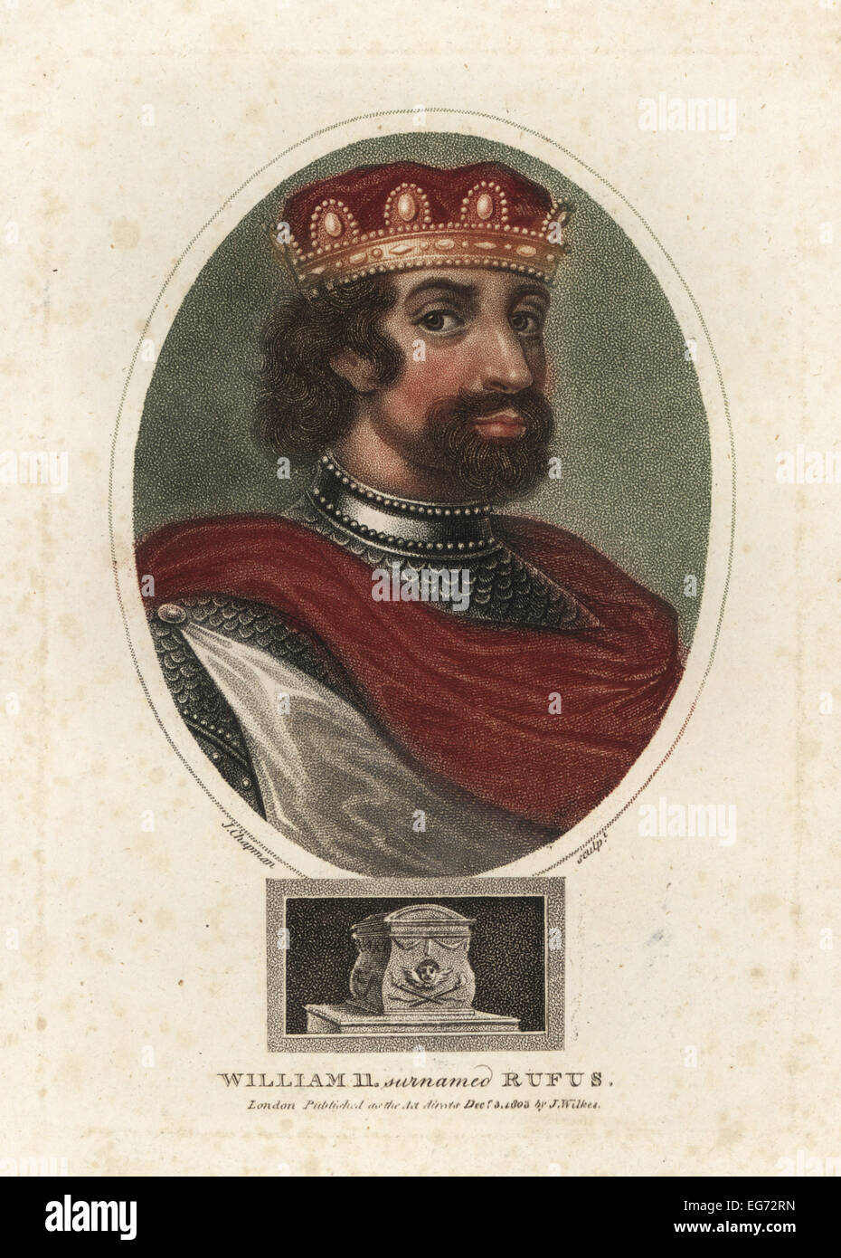 Portrait de William II ou Guillaume Le Roux, (c1056-1100), roi d'Angleterre. Banque D'Images