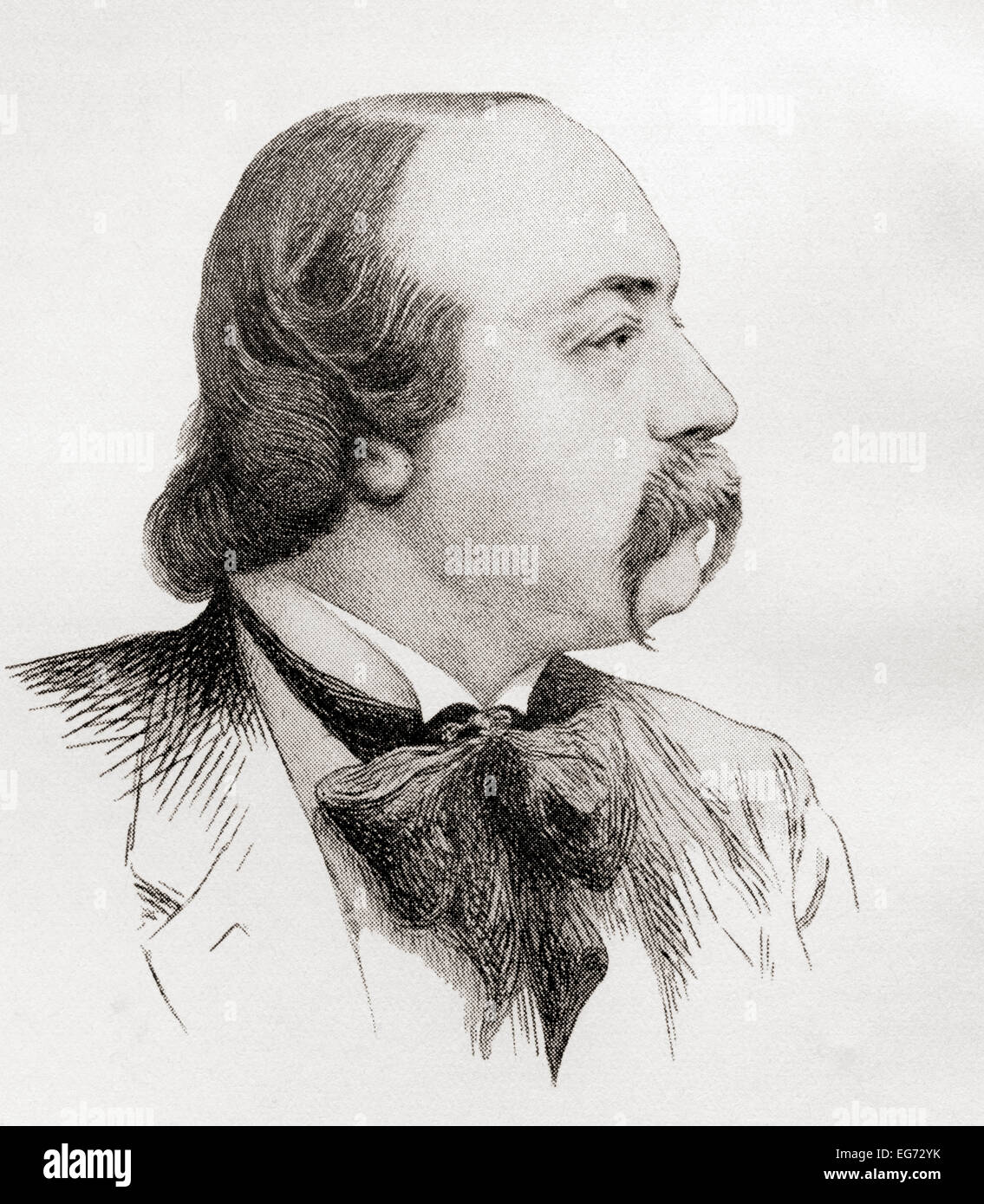 Gustave Flaubert, 1821 - 1880. L'écrivain français. Banque D'Images