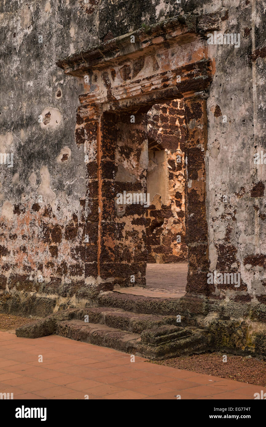 Vieille église sur la colline de St Paul à Melaka, Malaisie. Banque D'Images
