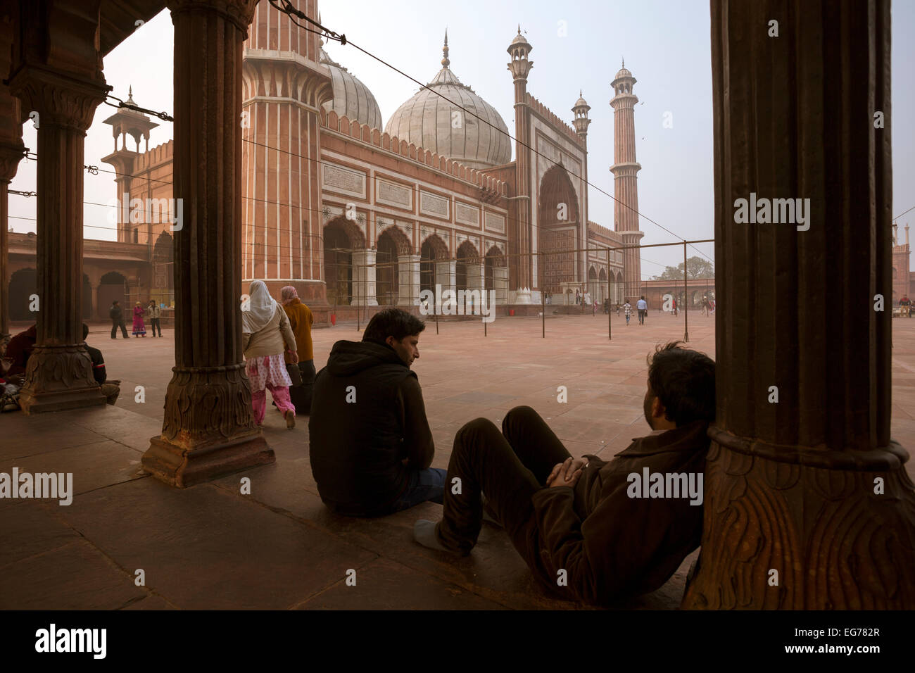 Mosquée Jama (Jama Masjid) - Old Delhi, Inde Banque D'Images