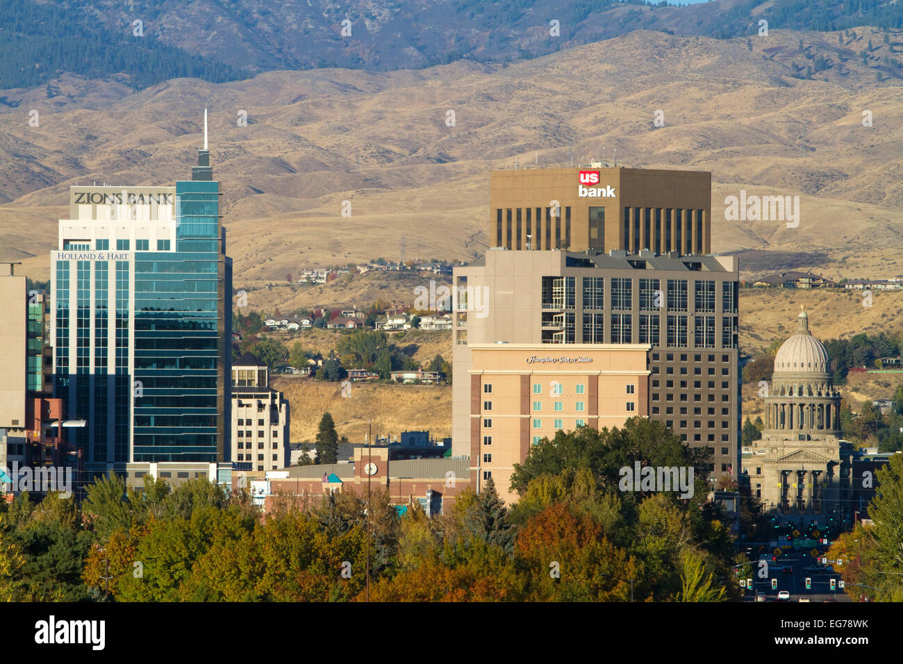 Paysage urbain de la capitale, Boise, Idaho, USA. Banque D'Images